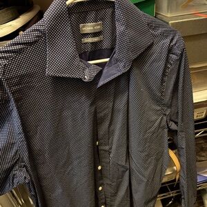 Michael Kors Men's Navy Polka Dot Shirt